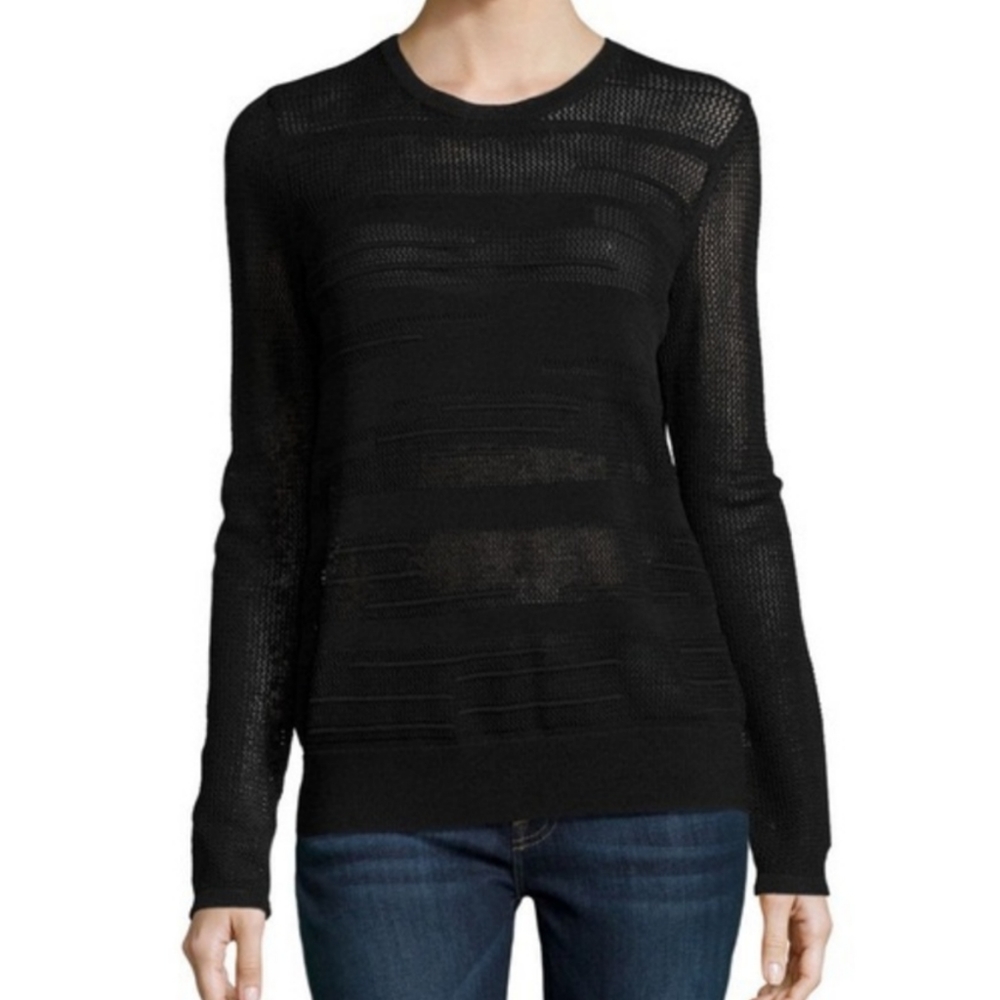 Vince Engineered Mesh Insert Sweater - image 1